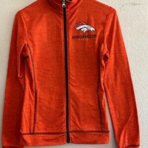 NFL Football Denver‎ Broncos Orange Zip Up Jacket Juniors size Small 3/5